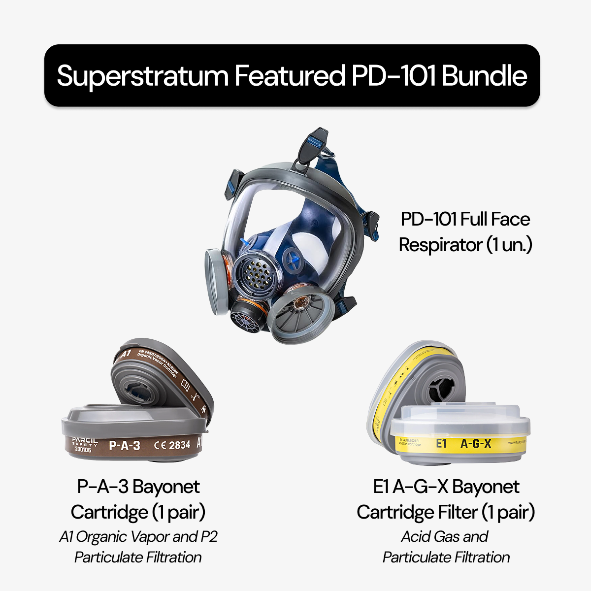 PD-101 Full Face Respirator — Superstratum Featured Bundle with 2 Filters